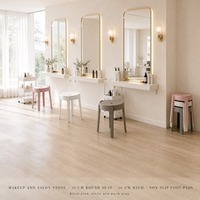 Tabouret de salon rond en plastique empilable, tabouret de maquillage de 46 cm pour la table de toilette de la chambre à coucher