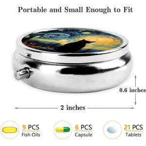 Portable Mini Metal <b>Pill</b> <b>Box</b> Custom PP Small Organizer with 3 Compartments Mirror <b>Travel</b>-Friendly <b>Pill</b> Case for Pocket Purse - Product Image 3