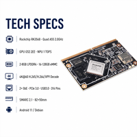 Carte mère d'enregistreur vidéo NVR intelligent 1 TOPS NPU 4K H.265 Décodage MIPI CSI 4 voies Double Gigabit EMMC RK3568 Système sur module SMARC