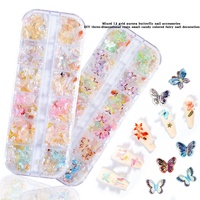 Vente en gros FANXI FX250918-6 Style 12 Grilles Décoration Ongles Papillon Accessoires Ongles de Luxe pour Nail Art DIY