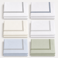 Ensemble de literie 3 pièces brodé double ligne : Housse de couette et taies d'oreiller – Textile de maison moderne pour chambre à coucher