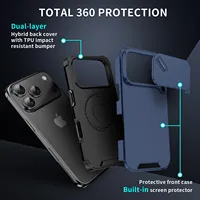 Coque de protection coulissante pour appareil photo pour iPhone 17 Pro Max 17 Air 17Pro Max – Étui antichoc en TPU et PC couleur unie – Coques de téléphone Fundas