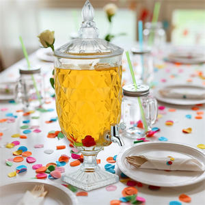 Dispensadores de Bebidas de 2L <span class=keywords><strong>para</strong></span> Fiestas, Dispensador de Bebidas Heladas de Cristal con Soporte <span class=keywords><strong>y</strong></span> Grifo, Elegantes Recipientes de Vidrio <span class=keywords><strong>para</strong></span> Jugos <span class=keywords><strong>para</strong></span> Fiestas - Product Image 4