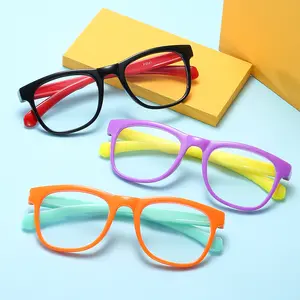  De alta calidad de juego de ordenador gafas de Gel de sílice suave niño gafas multicolor niños marco óptico de Anti-luz azul
