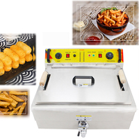 Friteuse électrique de comptoir 25L, friteuse professionnelle pour poulet frit, frites, anneaux d'oignon, beignets, churros