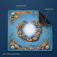 Tapis de jeu de Mahjong américain avec motif Océan Bleu, 31,5x31,5 pouces, design Récif Corallien Tile Muse, pour jeux familiaux et cadeaux