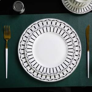 Assiette à steak de style occidental haut de gamme, exquise, pour hôtel, banquet, dessert, assiette ronde peu profonde en céramique - Product Image 2