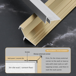 Moldura Moderna de Aluminio para Azulejos, Borde de Pared Impermeable, Moldura Perimetral para Renovación Comercial Exterior, Uso en Hoteles y Villas - Product Image 3