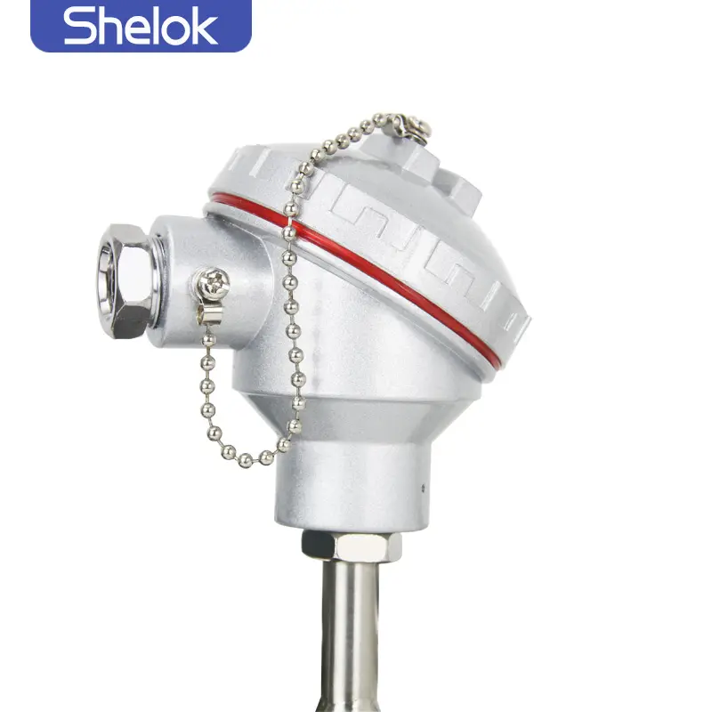 Shelok Ip65 tahan ledakan tipe k J S termokopel kalibrator PT100 RTD tipe Probe termokopel sensor suhu pemancar