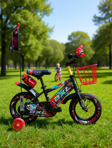 Vélo enfant Hyf B1 12 pouces, cadre en métal avec roulettes stabilisatrices pour enfants de 5 à 7 ans - Product Image 2