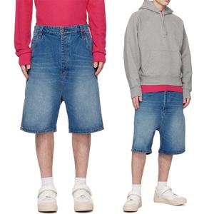 Custom <b>Men</b> <b>Jean</b> Shorts Blue Non-Stretchy High Rise <b>Relaxed</b> <b>Fit</b> Denim Shorts - Product Image 1