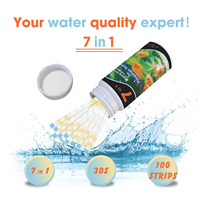 Kit de test d'eau d'aquarium 7-en-1, bandelettes de test de dureté en plastique, écologiques