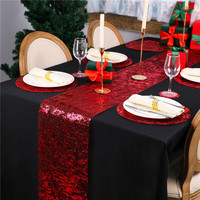 Tissu en maille polyester pailleté en gros, chemin de table doré scintillant pour la décoration de mariages et d'anniversaires