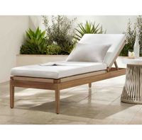 Chaise longue de jardin en teck avec dossier en corde, pour extérieur, piscine, mobilier de jardin
