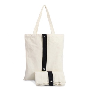 Wholesale Customised Fashion Reusable Cotton Canvas Tote <b>Bag</b> <b>Long</b> Zipper Closure Portable Foldable Promotional Gift Shopping - Product Image 6