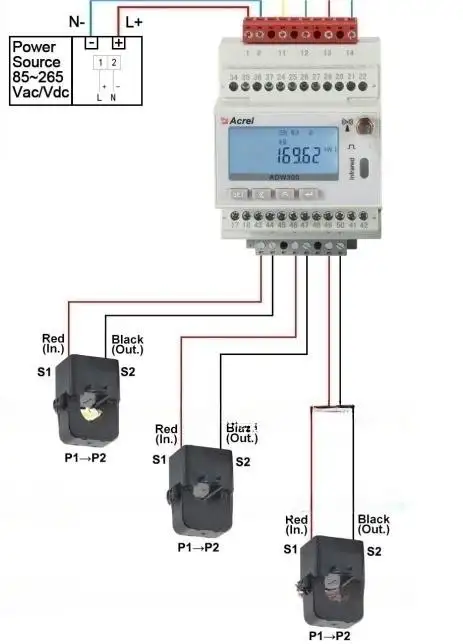 ADW300 IOT sistema elettrico wireless monitor di potenza rs485 din rail misuratore di energia con modulo Gateway
