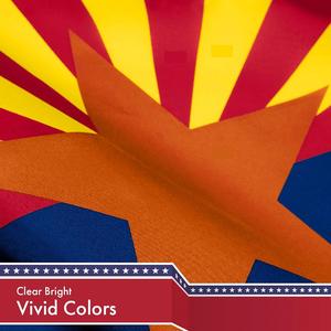 Pour l'Arizona AZ pour la drapeau d'Arizona |   3x5 pieds |   LiteWeave Pro Series Polyester imprimé 150D |   Œillets en laiton aux couleurs vives pour intérieur/extérieur - Product Image 3