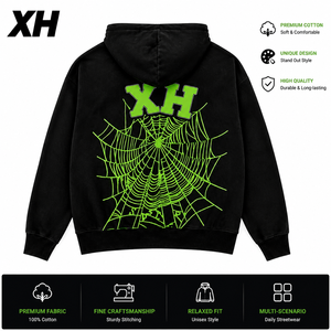 เสื้อฮู้ดดี้โอเวอร์ไซส์ผ้าคอตตอนหนานุ่ม พิมพ์โลโก้ตามสั่ง สำหรับผู้ชาย สตรีทแวร์ แบรนด์เสื้อผ้าขายส่ง รับออเดอร์ - Product Image 1