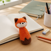 Stylo gel en peluche mignon, stylo en polaire doux avec porte-clés, pendentif animal, cadeau pour étudiant, accessoire de bureau