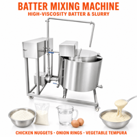 Mélangeur continu de pâte en acier inoxydable 200L pour ligne de panure de poulet et de poisson, équipement de transformation alimentaire