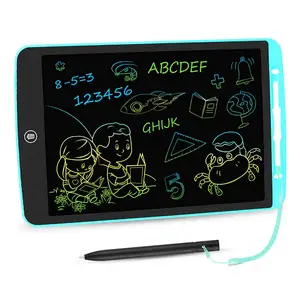 LCD yazma tableti 12 inç yürüyor Doodle kurulu renkli çizim tableti silinebilir elektronik boyama pedleri öğrenme çocuklar oyuncak