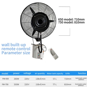 26/30 inch từ xa treo tường công nghiệp phun fan hâm mộ tốt sương nước dao động 16L xe tăng hộ gia đình sử dụng ngoài trời - Product Image 6