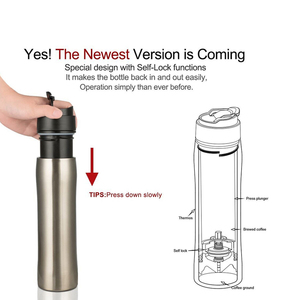 Cafetière à piston en acier inoxydable portable 350 ml, gobelet de voyage <span class=keywords><strong>avec</strong></span> <span class=keywords><strong>filtre</strong></span>, <span class=keywords><strong>thermos</strong></span>/bouilloire à double paroi isolée - Product Image 2