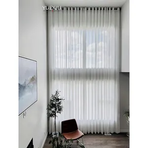 Hersteller Großhandel Benutzer definierte umwelt freundliche Heim textilien Weiß Polyester Sheer Fabric Fenster vorhang für Raum