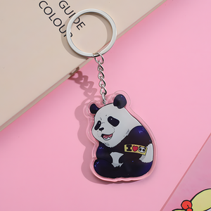Op maat gemaakte CNC-gegraveerde acryl sleutelhanger met UV-print, anime spell battle cartoon stijl, gepersonaliseerde naam, trendy cadeau, promotiegeschenk - Product Image 3
