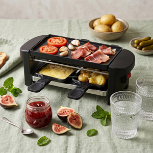 Grill à <span class=keywords><strong>raclette</strong></span> électrique de table pour <span class=keywords><strong>2</strong></span> personnes, mini, pour la maison, avec tube chauffant en forme de U - Product Image 1
