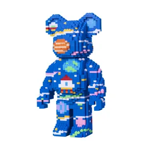Recem-chegados Montado Urso Modelo 3D 56cm Micro Tijolos Figura Conexão Bearbrich Building Blocks Toy Para O Presente