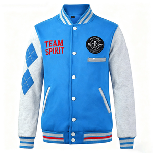 แจ็กเก็ตเบสบอลว่างเปล่าลำลองสำหรับผู้ชายเสื้อแจ็กเก็ตแบบปักอักษรอักษร2023ตามสั่ง - Product Image 1