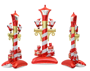 Fête de noël fond décoration ballon 4D Station stéréoscopique noël réverbère ours dessin animé feuille ballon - Product Image 5