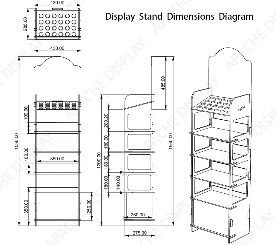 Apache Custom Wood Floor Eggs Display Stand Sales Floor Display Rack for Supermarket — view 2