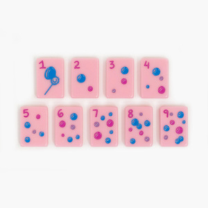 Fast Shipping Custom Petal Pink Modern Mahjong Tiles American Full Set 1-Layer Acrylic 160 Tiles Multiplayer Poker <b>Entertainment</b> - Product Image 4