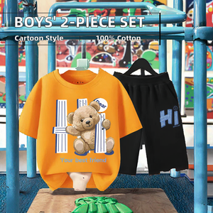 Bel capospalla Casual da ragazzo nuovo Set di due pezzi in tela leggera e <span class=keywords><strong>pantaloncini</strong></span> sportivi versatili per bambini di taglia media più grandi - Product Image 2