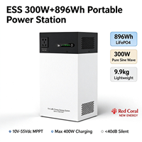 Stasiun Daya Portabel 300W 896Wh, Cadangan Baterai Darurat untuk Berkemah, Ponsel, Kipas, Kamera & Lampu LED