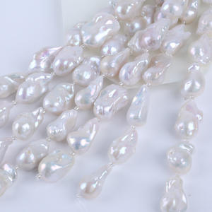 Perles d'eau douce baroques naturelles de 18 cm 14-18 mm, perles en vrac pour la fabrication de bijoux, bracelet DIY - Product Image 5