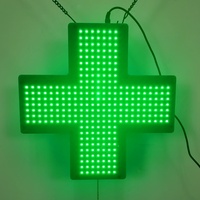 Panneau publicitaire 30x30CM avec base en aluminium, boîte lumineuse LED haute luminosité, faible consommation, modèle suspendu pour porte vitrée de pharmacie