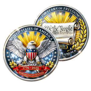 Moneda Conmemorativa de Metal con la Frase "Proclama la Libertad por Toda la Tierra", Campana de la Libertad y Decoración de la Bandera de EE. UU., Recuerdo Decorativo - Product Image 5