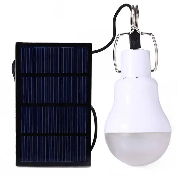 China factory Outdoor Solar panel powered mini portable lamp rechargeable Solar LED Bulb Camping Lights for tent hiking fishing
