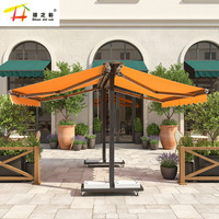 Auvent Rétractable Électrique Robuste en Aluminium pour Terrasse, Piscine et Restaurant, Modèle Papillon Mobile et Personnalisable pour Extérieur