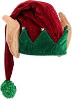 Chapeaux de Noël en peluche personnalisés pour adultes et enfants - Chapeaux d'elfe de Noël de dessin animé avec attaches pour les oreilles, pour les fêtes, utilisables en toutes saisons