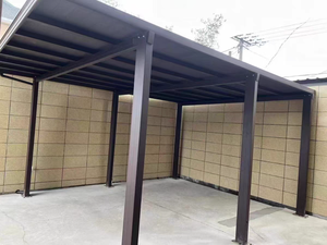 Amas Great Wall Panneaux Carport <span class=keywords><strong>Toit</strong></span> en aluminium ondulé avec pare-soleil <span class=keywords><strong>Bois</strong></span> traité sous pression Naturel pour abris de parking - Product Image 2
