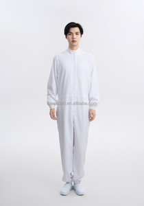 Mono DE TRABAJO Unisex blanco de grado alimenticio cómodo antiestático transpirable protección cobertura completa alta ventilación 100% - Product Image 2
