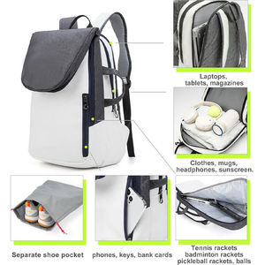Sac à dos en nylon grande capacité personnalisé pour raquettes de badminton, tennis, pickleball, cricket – Sac de sport polyvalent pour raquettes - Product Image 4