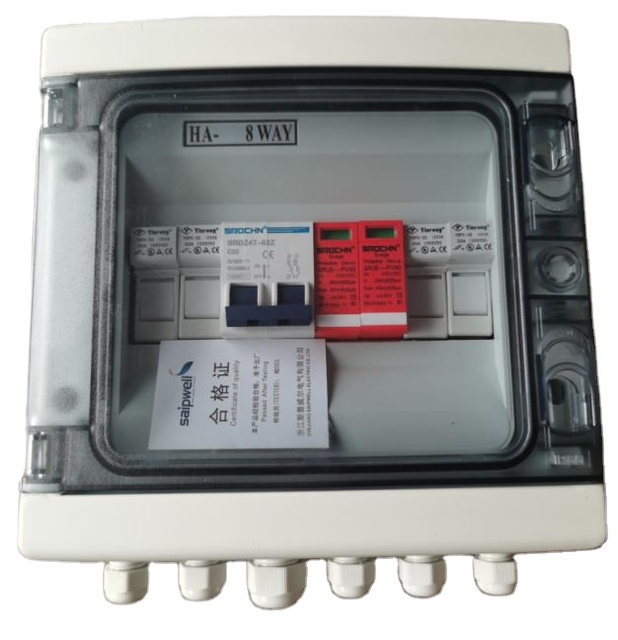 IP65 Solar Power Box 1 in 1 Out DC 500V DC1000V PV Combiner Box Electronic Waterproof Junction Box String 2/4/6/8/ 12 Optional