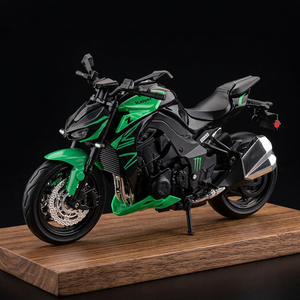 Modèle de moto en alliage 1:12, effet sonore et lumineux réaliste, moto miniature pour garçons, objet de collection, ornement de bureau - Product Image 1