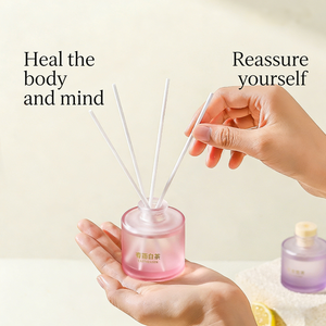 Coffret Diffuseur d'Arômes Écologique – Bouteille en Verre Doré, Bâtonnets Sans Alcool, Parfum Durable pour la Maison - Product Image 3