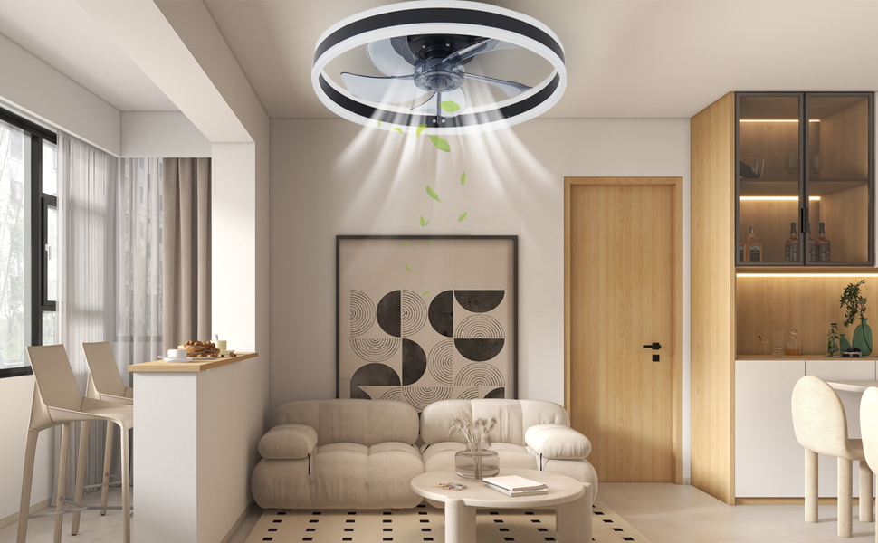 TuoyuanW Alexa Modern Ceiling Fan Light DC Reversible 6 Speed Ceiling Fans With Lights Silent Timer Living Room Ceiling Light Fan Memory Dimmable Led Fan Light Ceiling, White, Remote APP - View #7